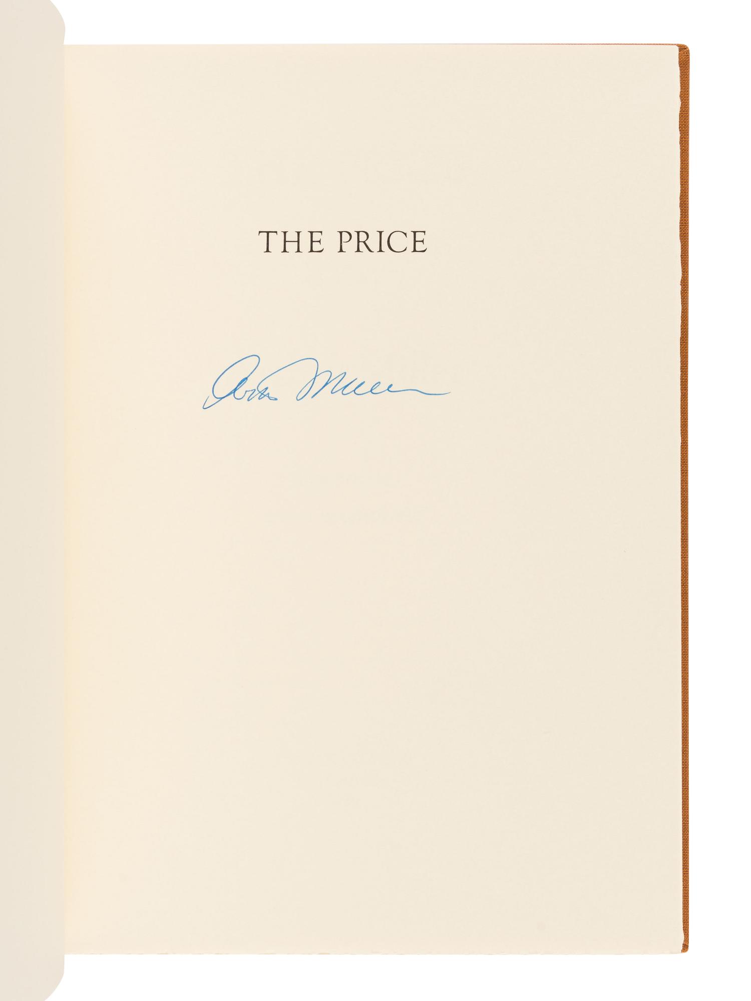 [ARION PRESS]. MILLER, Arthur (1915-2005). The Price. San Francisco: The Arion Press, 1999.