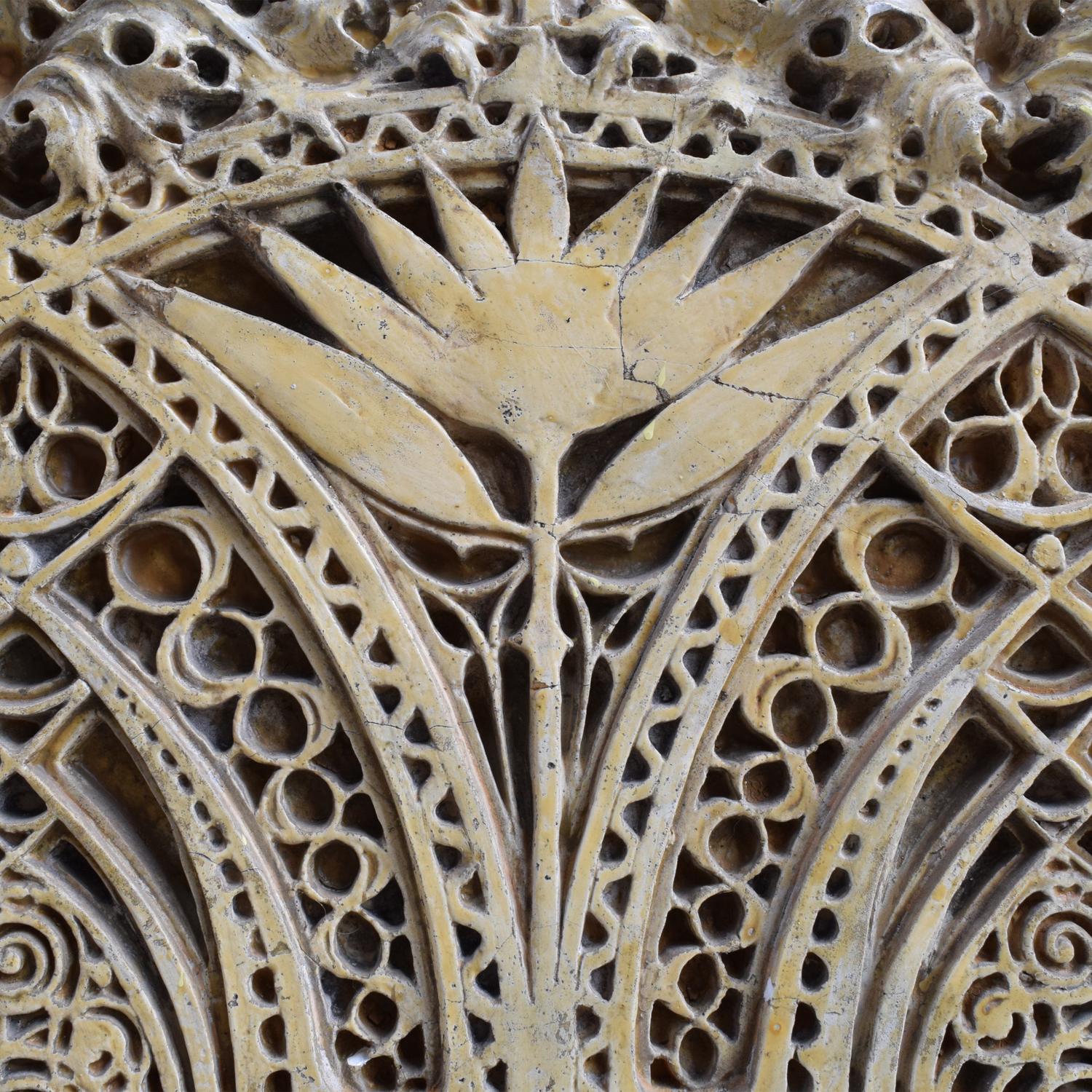 A Louis Sullivan Designed Plaster Fragment from the Garrick Theater 32" W x 2" D x 40" H — United States, Circa 1891
