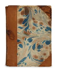 Six Gilt-Tooled Leather Books with Marbled Boards