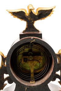 An Austrian Parcel-Gilt and Ebonized Walnut and Alabaster Mantel Clock — 19TH CENTURY