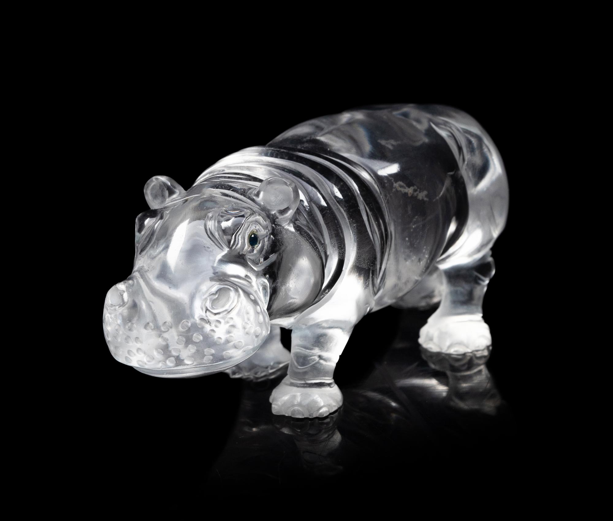 An Asprey and Co. Rock Crystal Hippopotamus