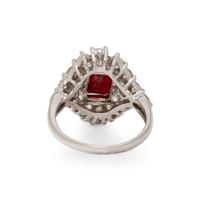 RED SPINEL AND DIAMOND RING