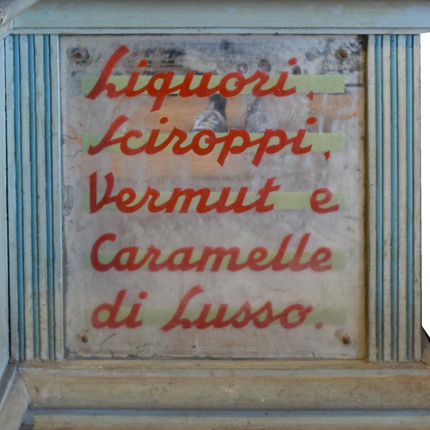 A Painted Six Tier Display Shelf for Lisotti Distilling 115" W x 36" D x 129.5" — Italy, Circa 1920