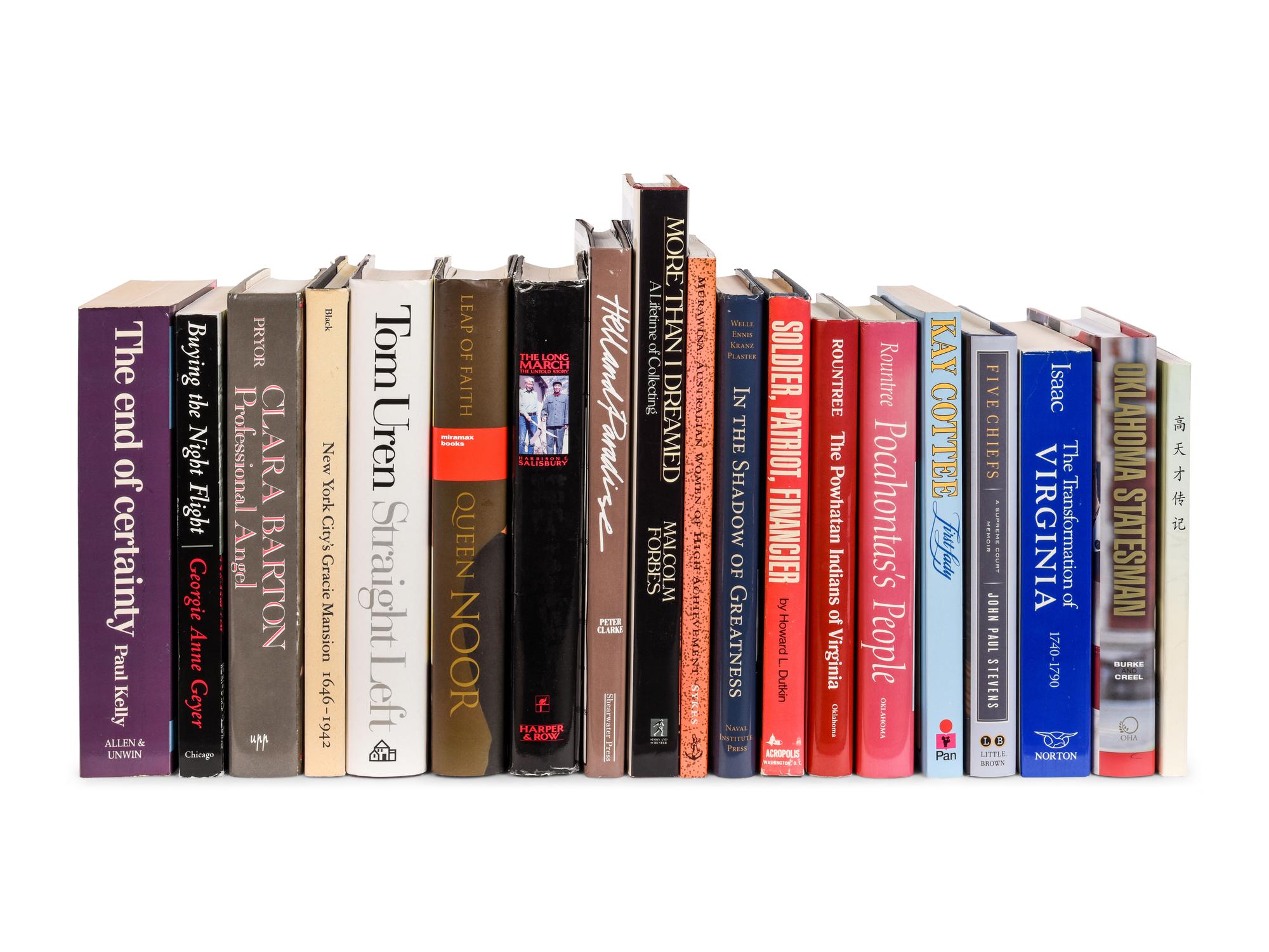 [PERKINS, Edward Joseph (1928-2020)]. A group of 24 works of biography or history, signed or inscribed to Perkins, including: