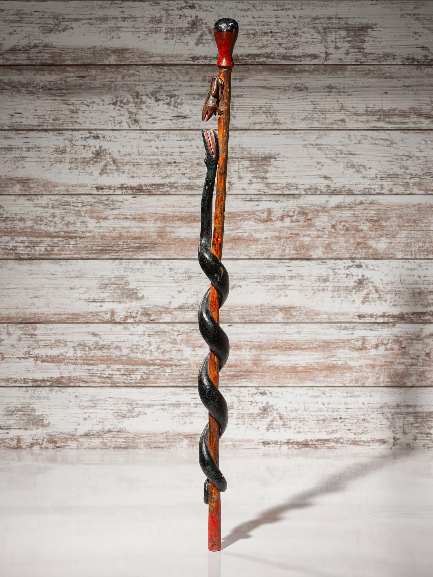 Sioux Carved Zoomorphic Staff