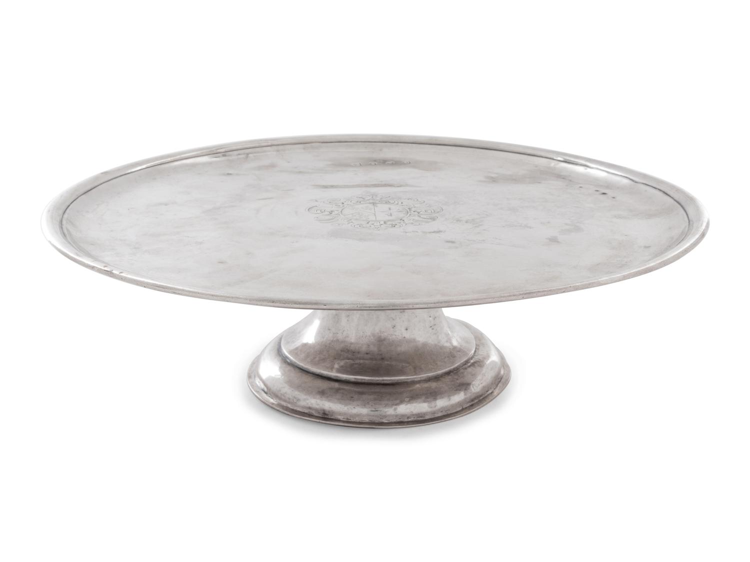 A George I Brittania Silver Cake Dish