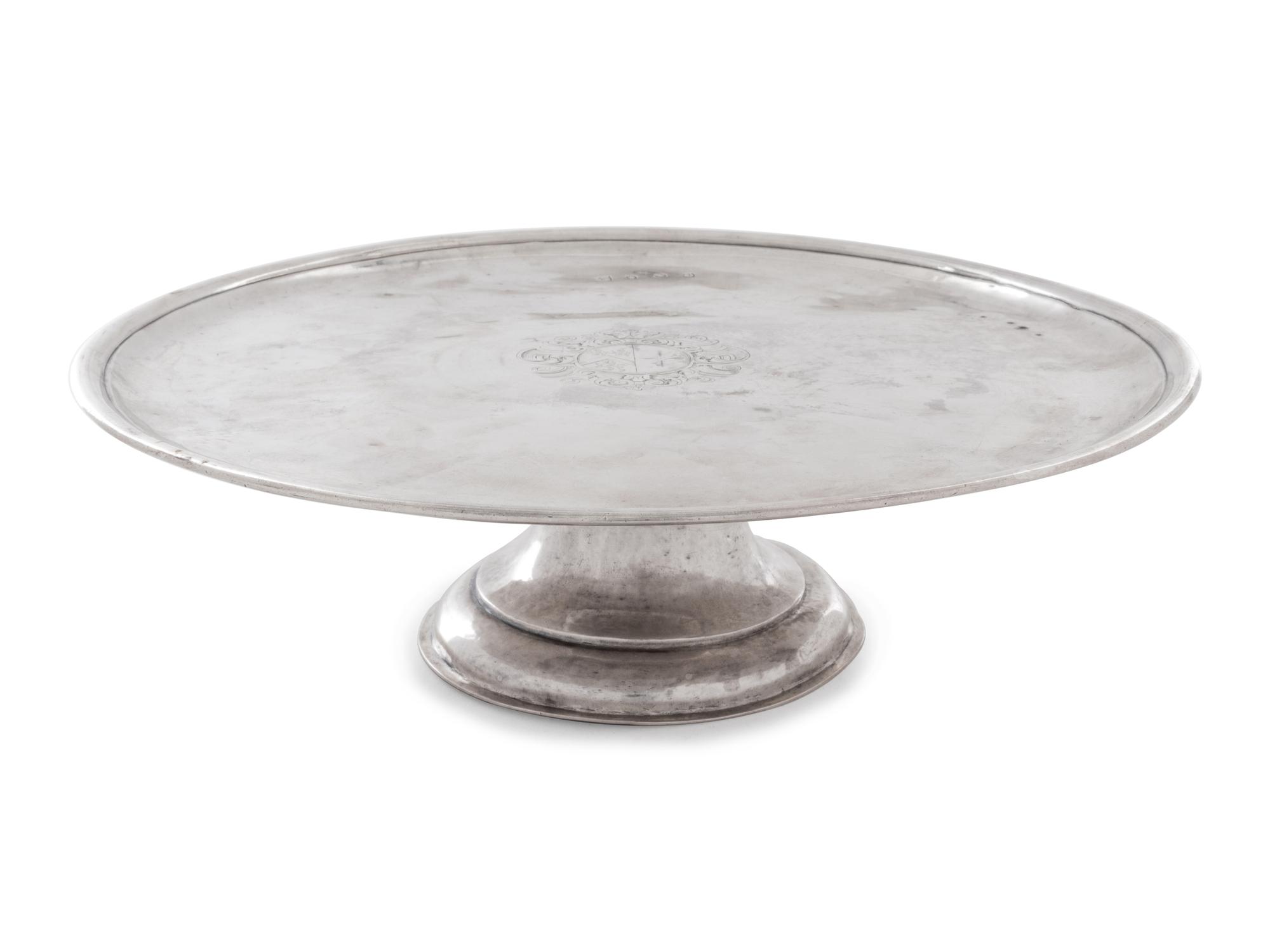 A George I Brittania Silver Cake Dish