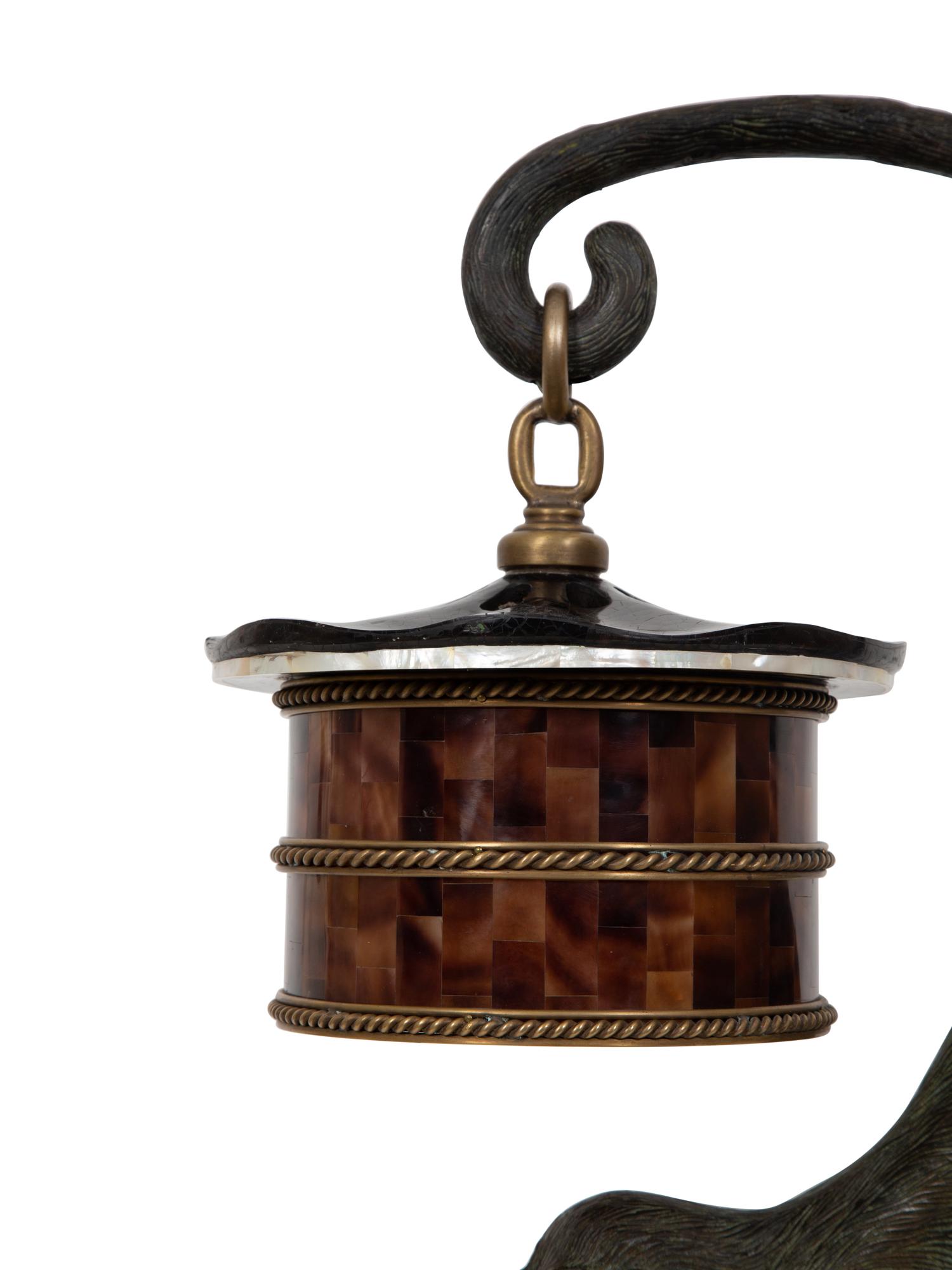 A Maitland-Smith Bronze Monkey Lamp