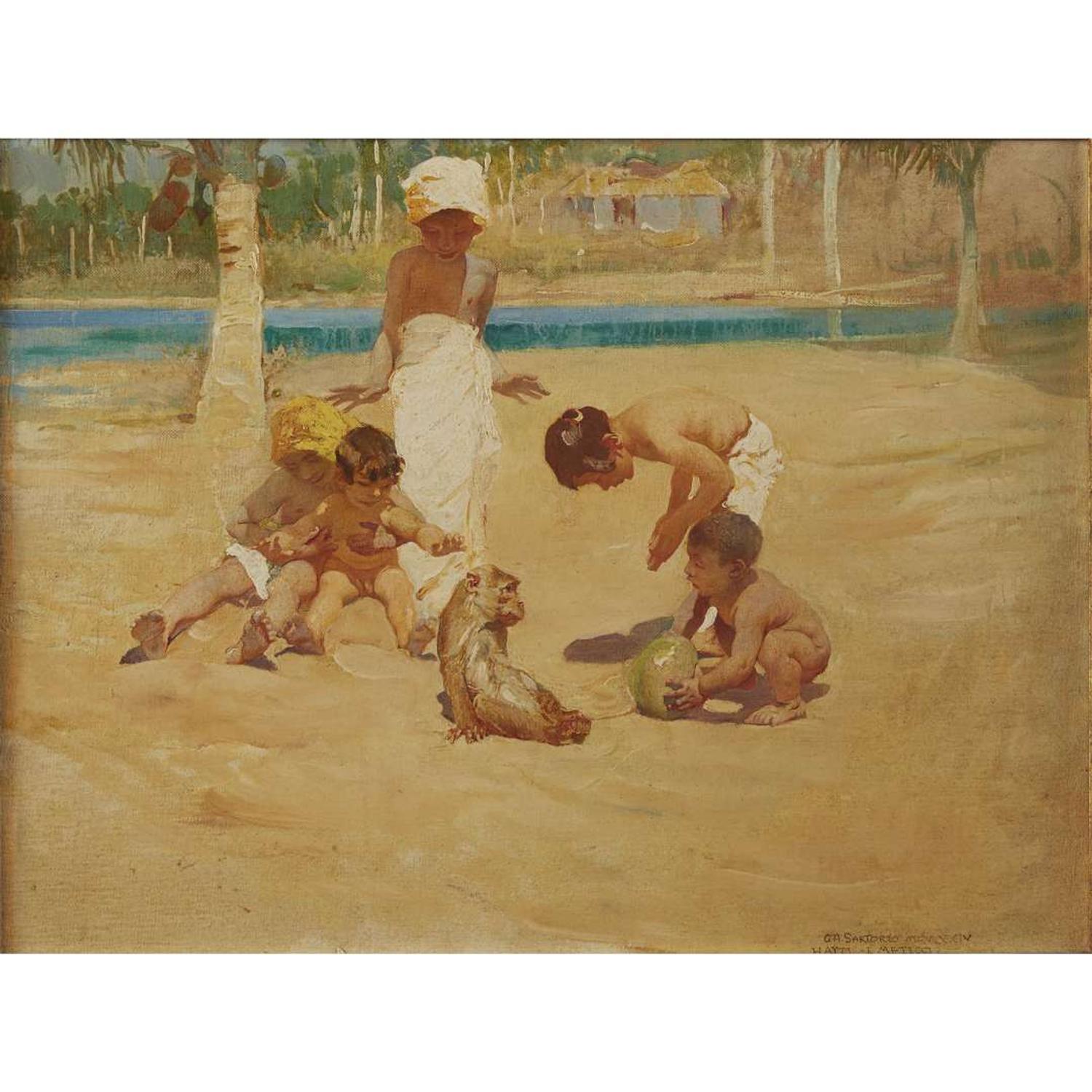 GIULIO ARISTIDE SARTORIO (ITALIAN 1860-1932) "HAITI I METICCI" (MESTIZOS FROM HAITI)