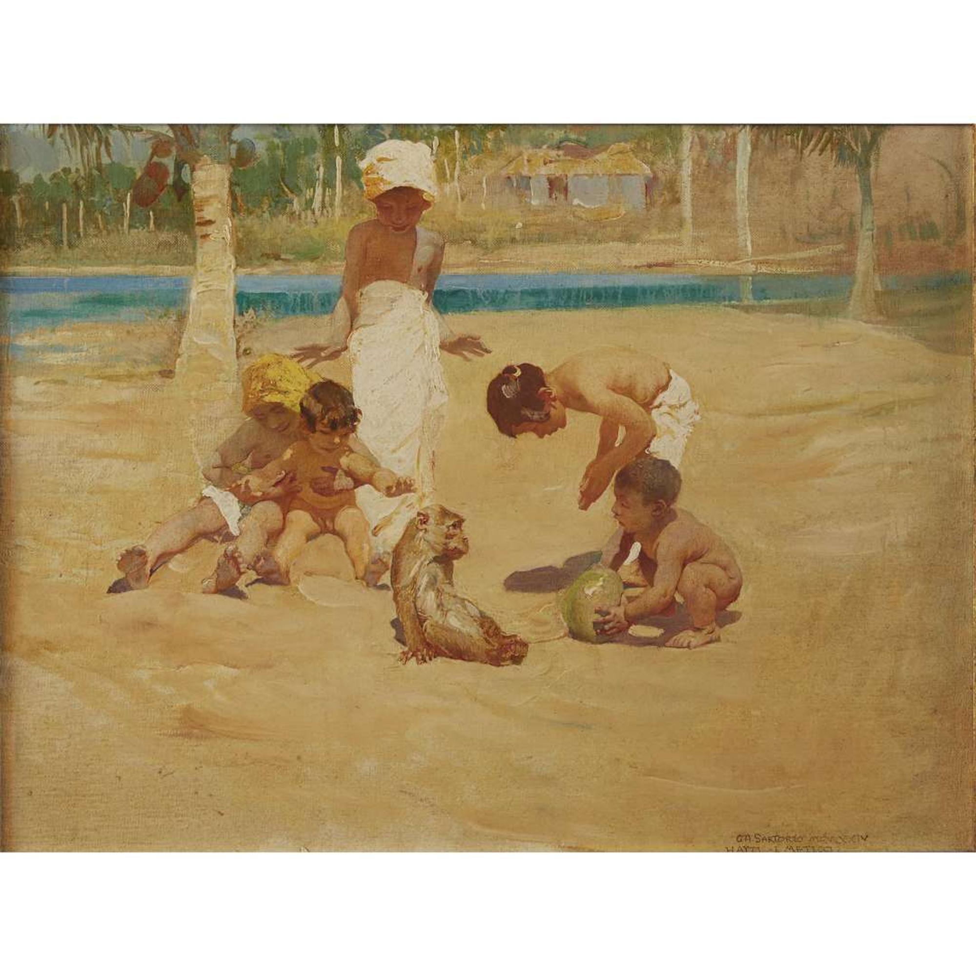 GIULIO ARISTIDE SARTORIO (ITALIAN 1860-1932) "HAITI I METICCI" (MESTIZOS FROM HAITI)