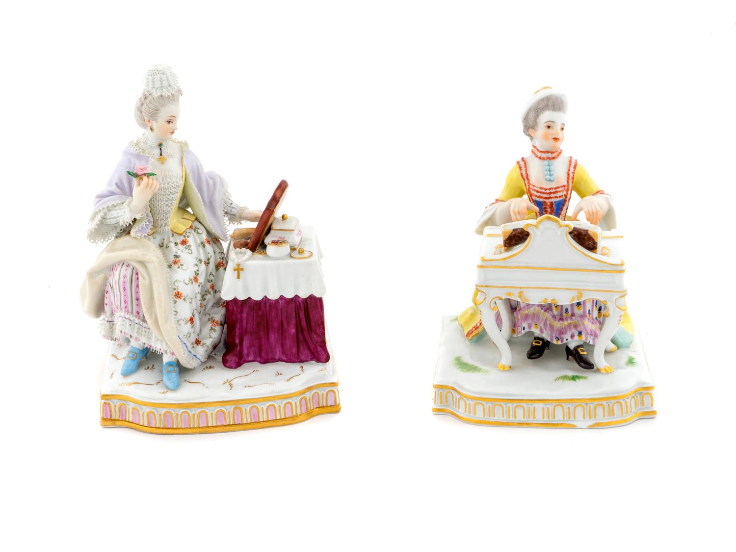 Two Meissen Porcelain Allegorical Figures of the Senses — EARLY 20TH CENTURY