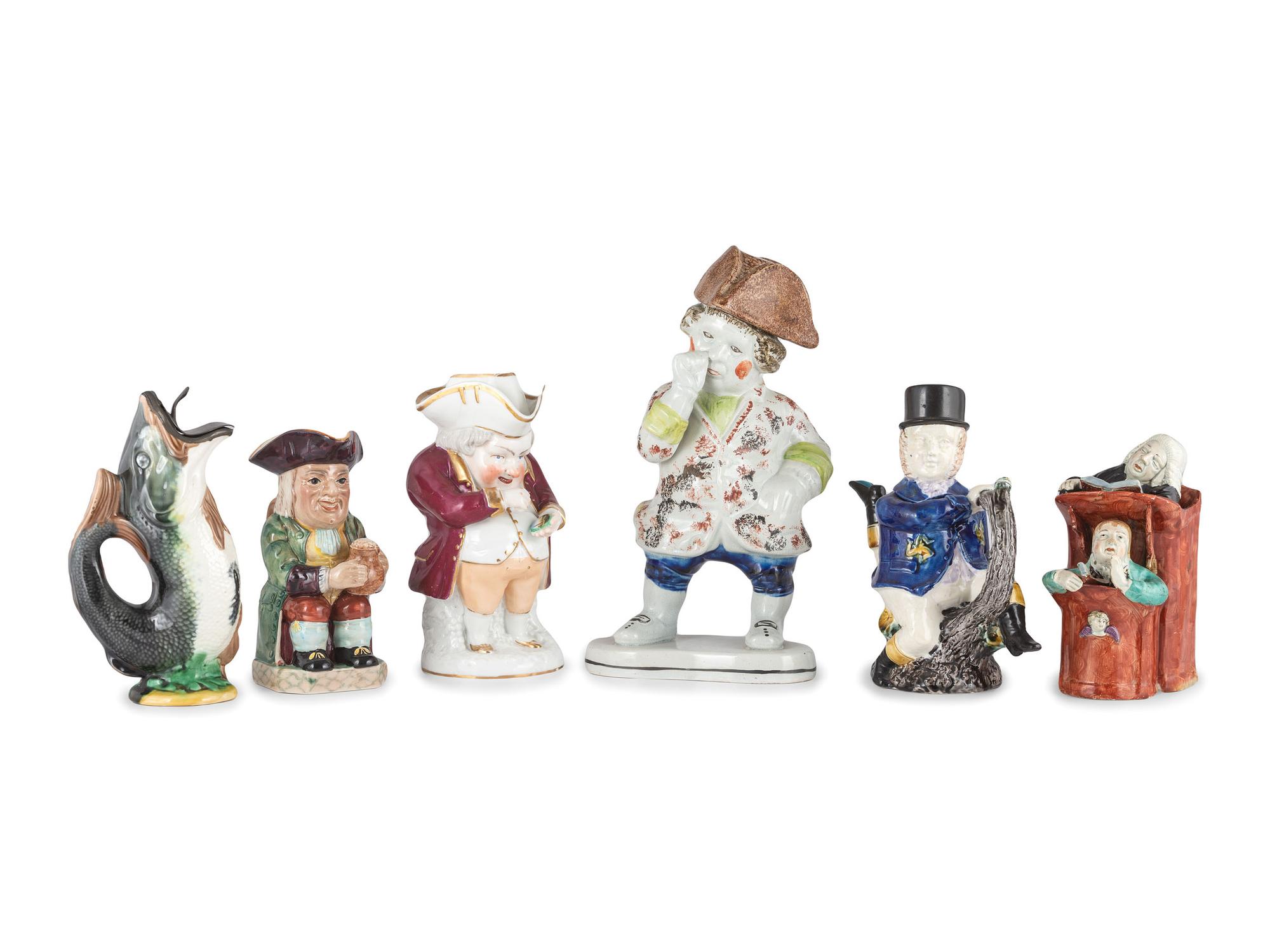 Six English Figural Pottery Pieces