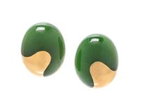A Pair of 18 Karat Yellow Gold and Jade Earclips, Angela Cummings for Tiffany & Co.,