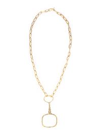 YELLOW GOLD MAGNIFYING GLASS PENDANT/NECKLACE