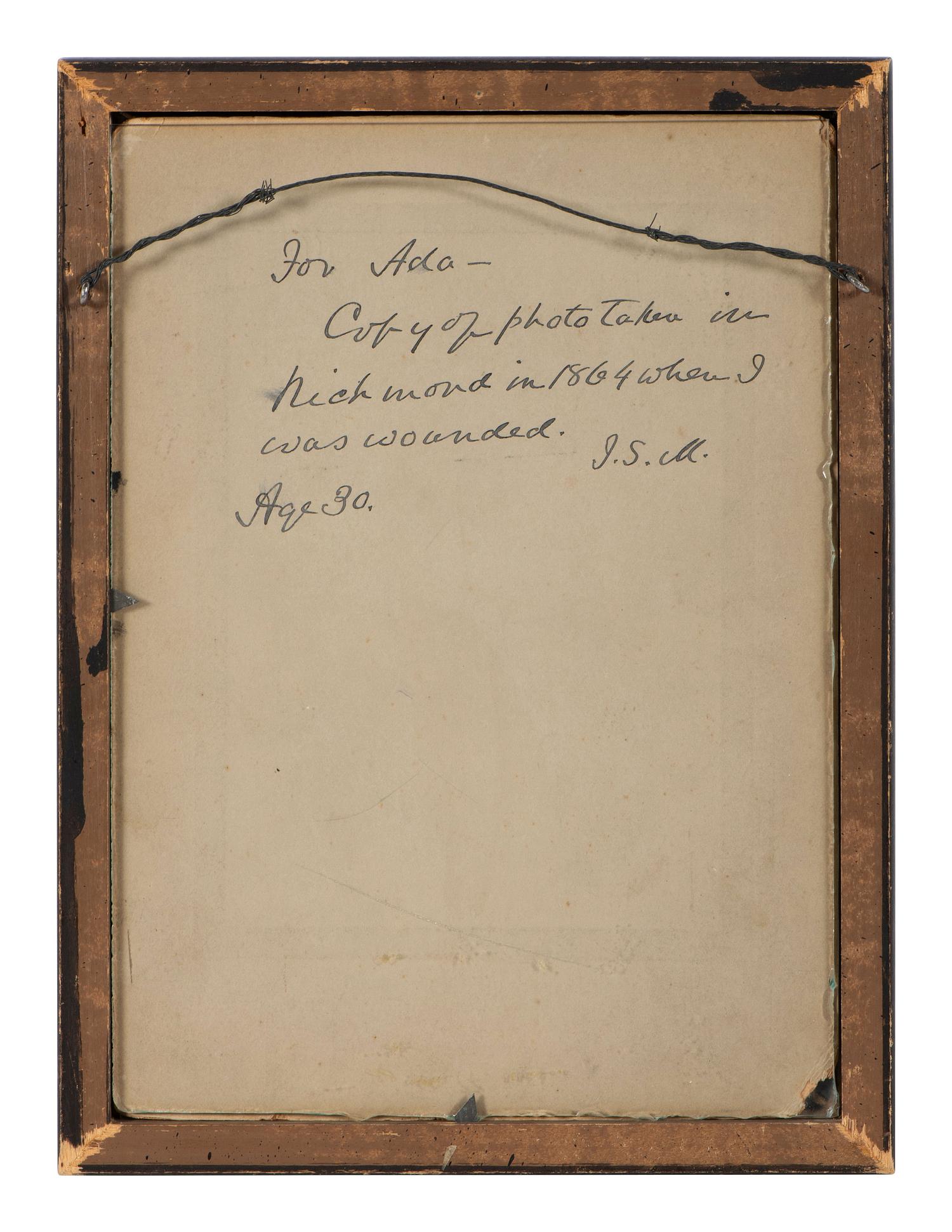 [MOSBY, JOHN S. (1833-1916)]. Autographed portrait of Mosby inscribed to his daughter, Ada B. Mosby.