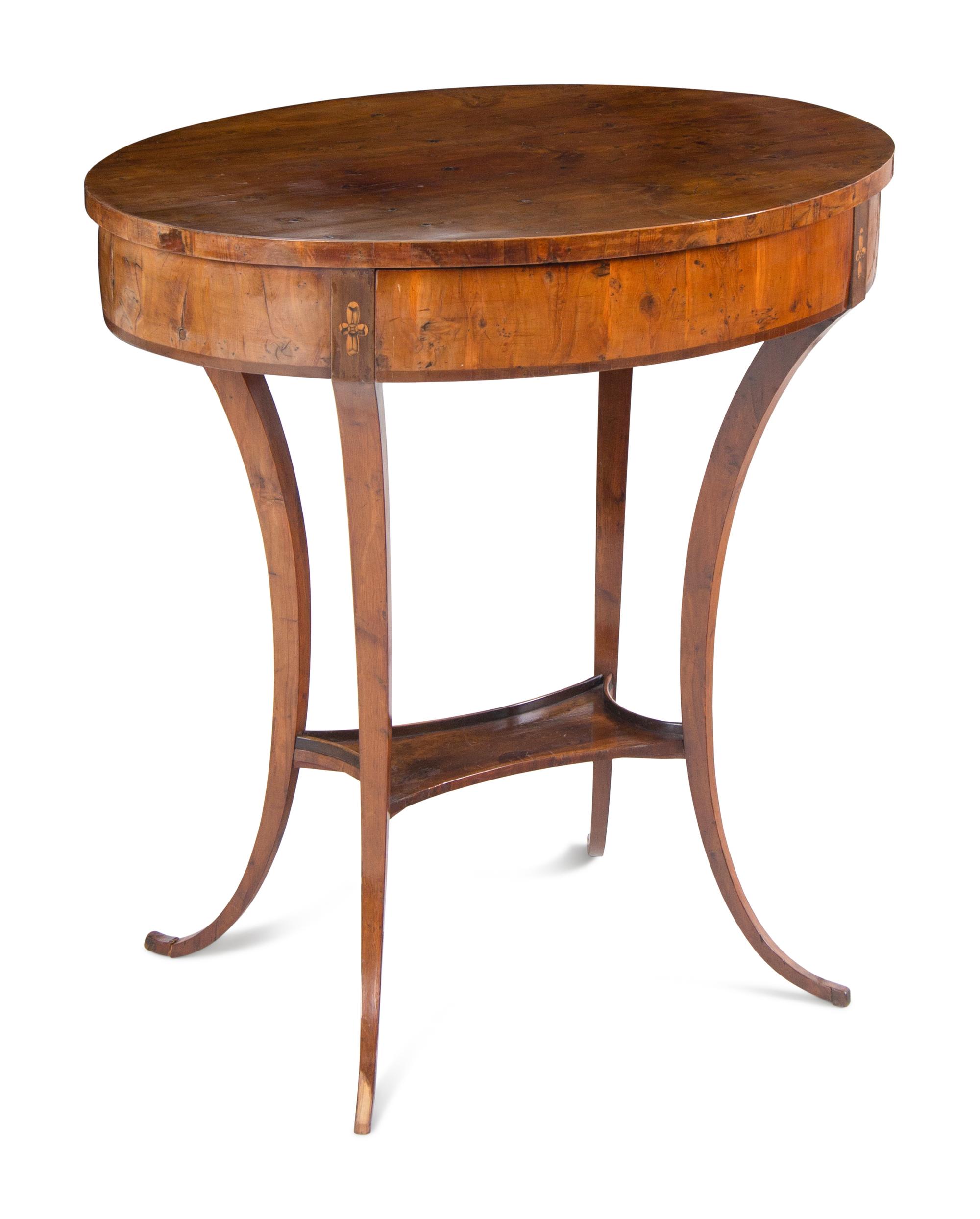A Biedermeier Burlwood Side Table