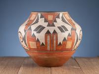 Zia Four Color Polychrome Pottery Jar