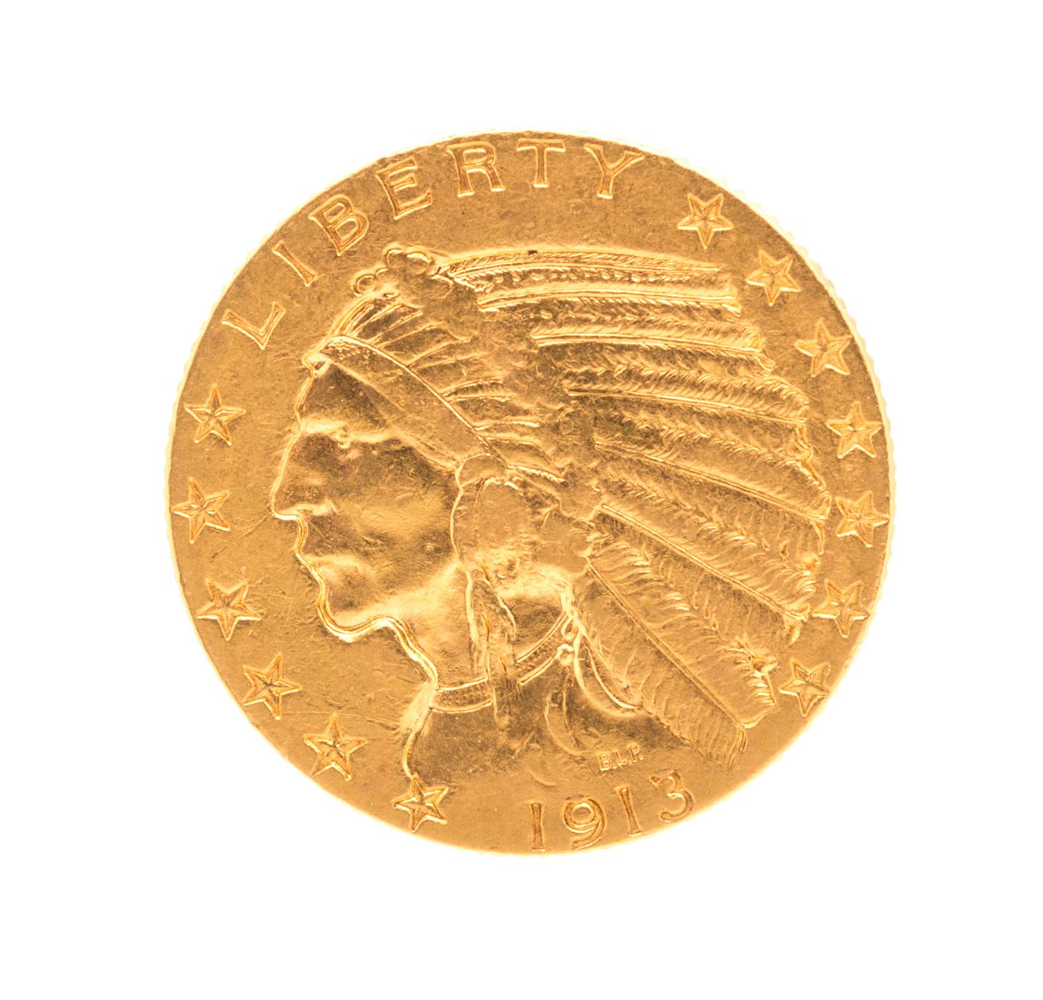 United States of America (1913) — Gold $5.00 Indian Head Coin