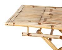 A Contemporary Bamboo Folding Table and Four Folding Chairs