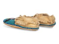 A Pair of Plateau Beaded Hide Moccasins