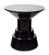 A Pair of Black Painted Pedestals