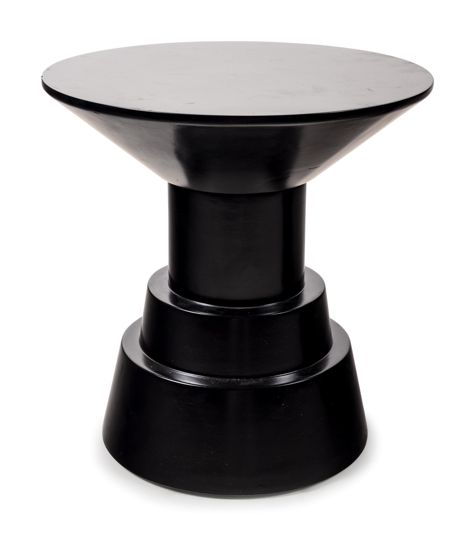 A Pair of Black Painted Pedestals