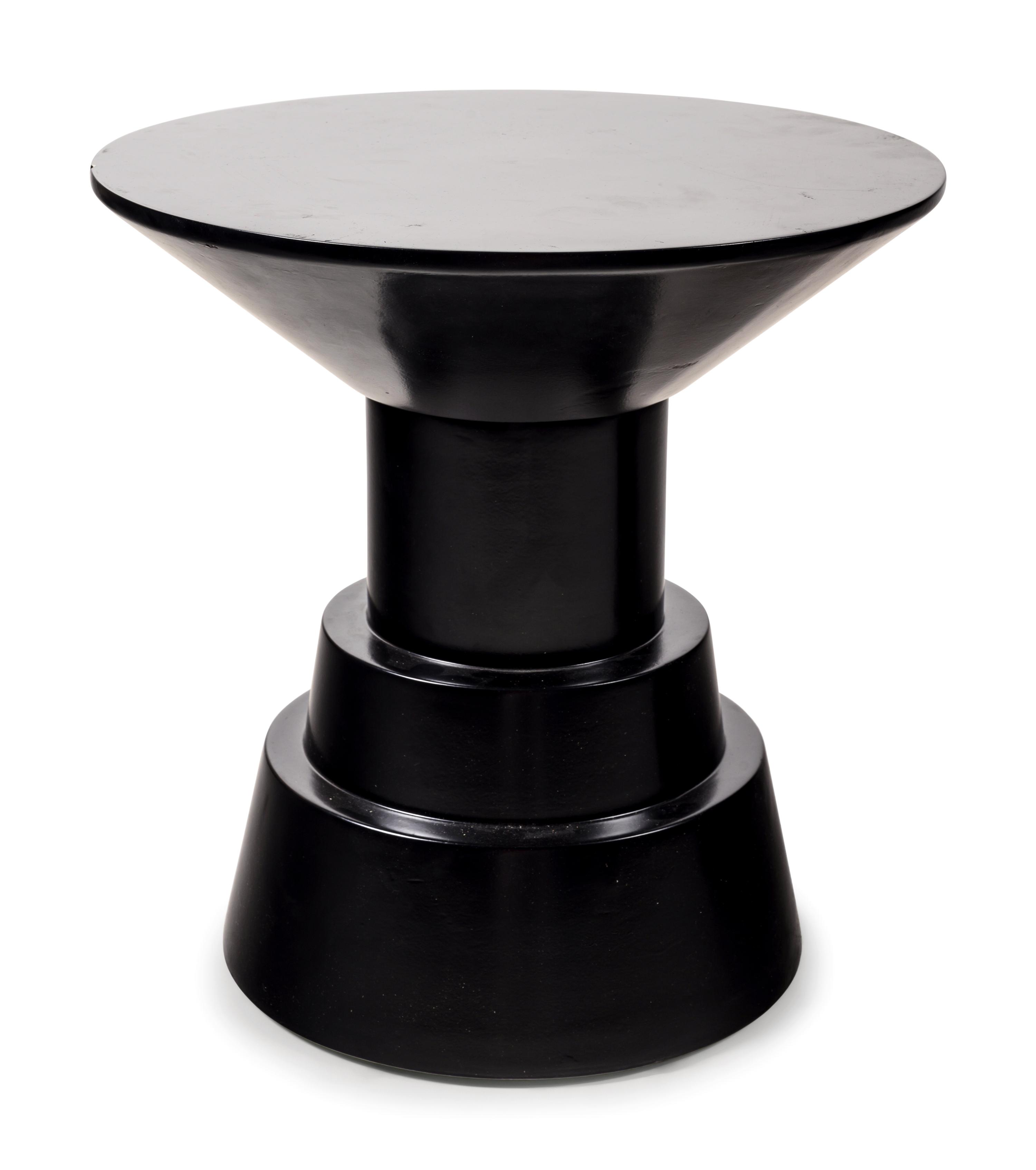 A Pair of Black Painted Pedestals
