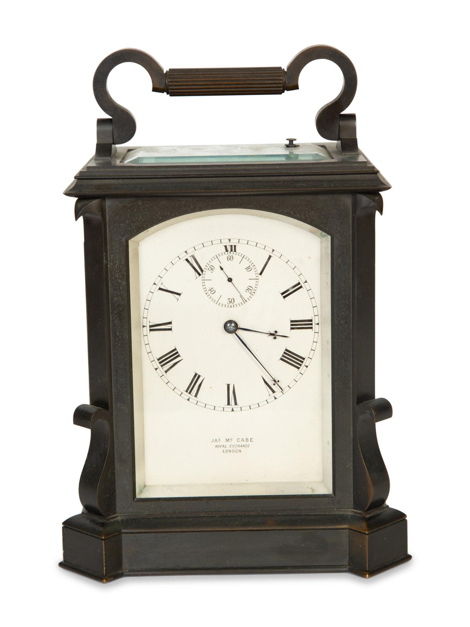 James McCabe, Royal Exchange London, Bronze Carriage Clock — 19th Century