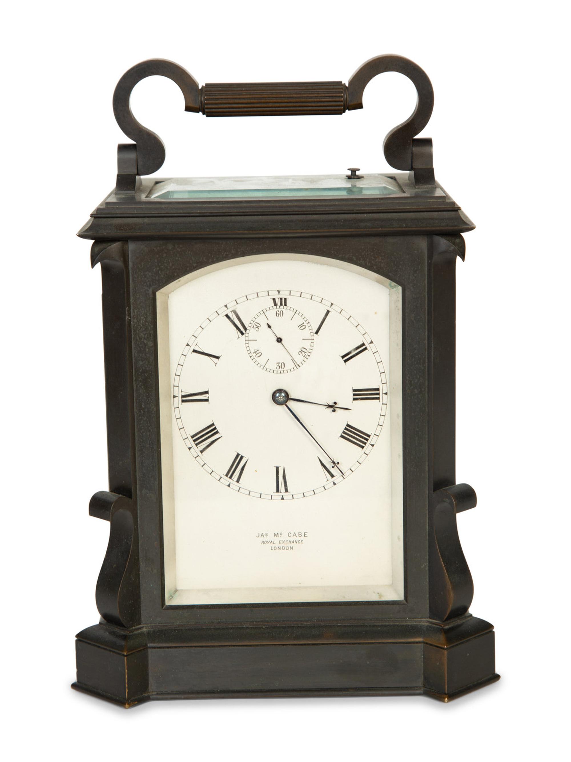 James McCabe, Royal Exchange London, Bronze Carriage Clock — 19th Century