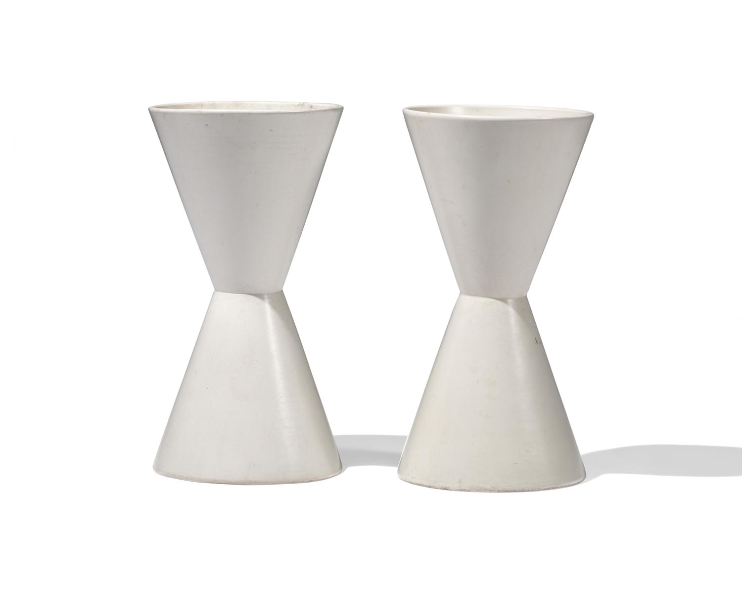 Pair of Double Cone Planters Architectural Pottery