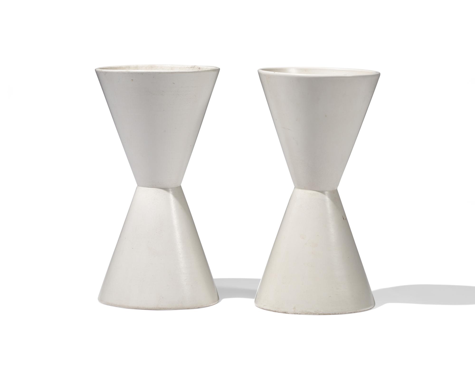 Pair of Double Cone Planters Architectural Pottery