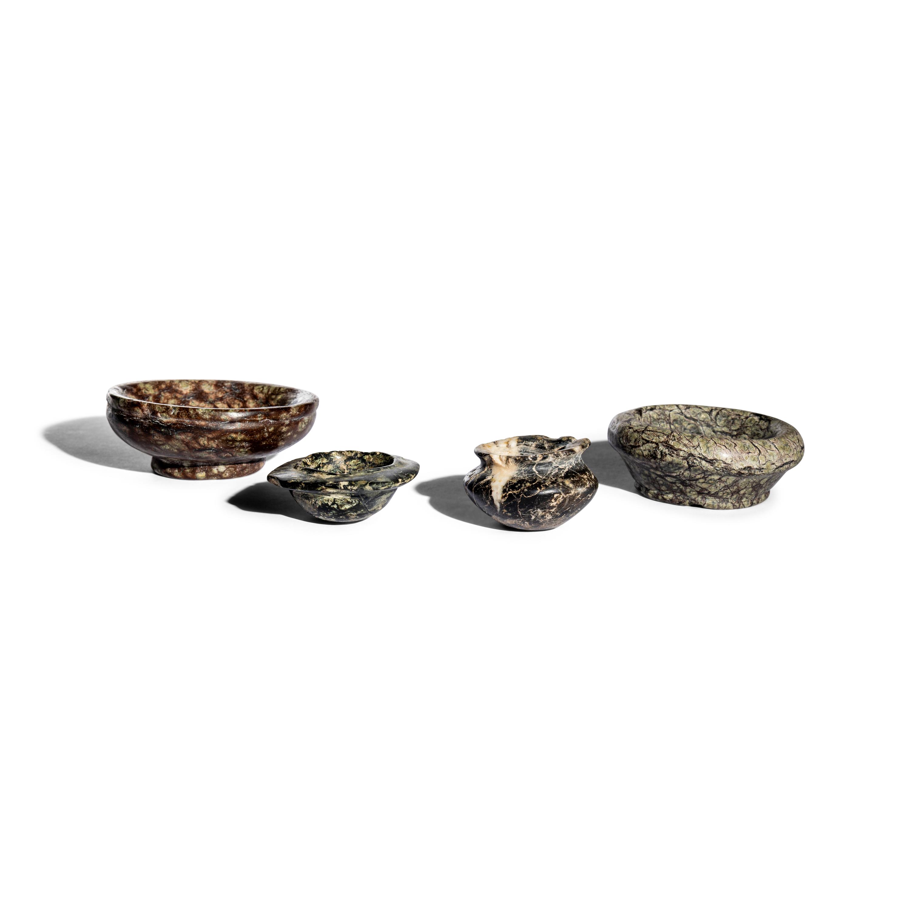 One Egyptian and Three Minoan Stone Bowls