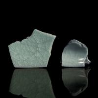 Two Rare Guanyao Celadon Fragments, Southern Song Dynasty 南宋 官窯粉青釉瓷片兩件