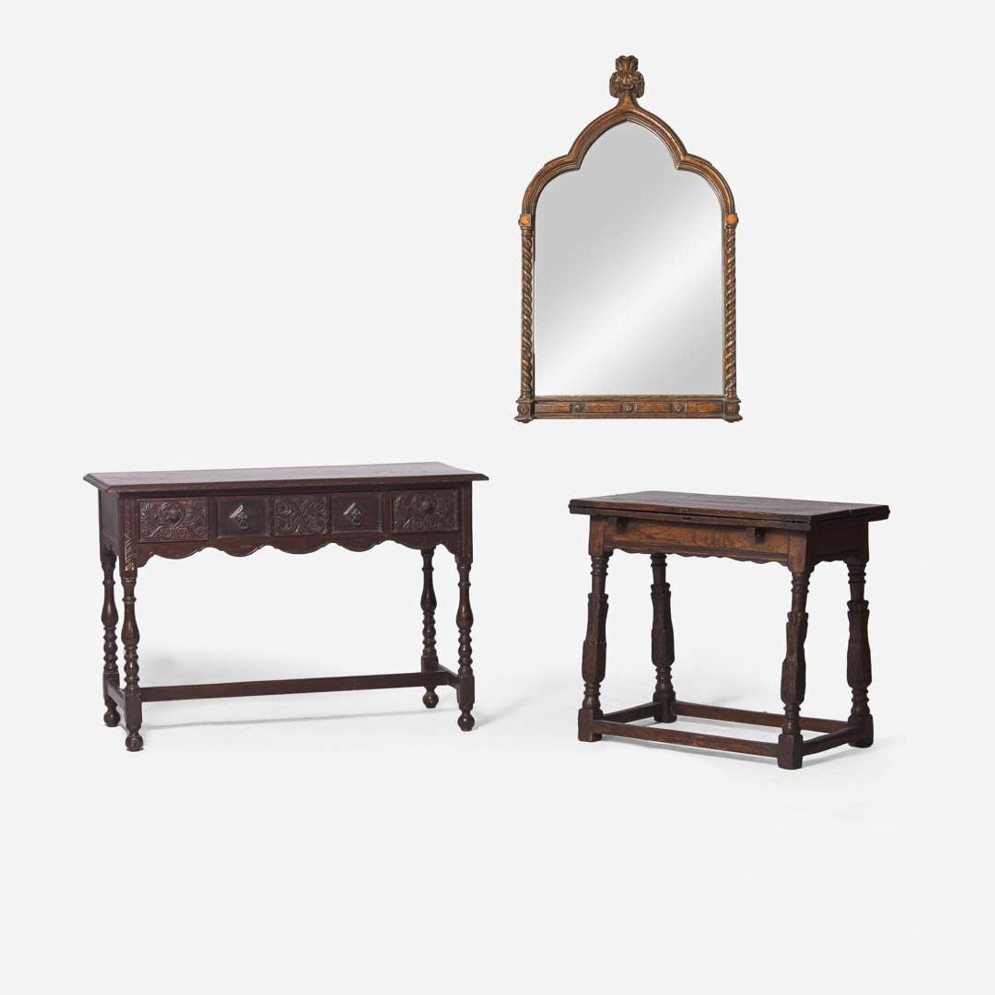 An assembled group of Baroque and Gothic Revival furniture late 19th / 20th century