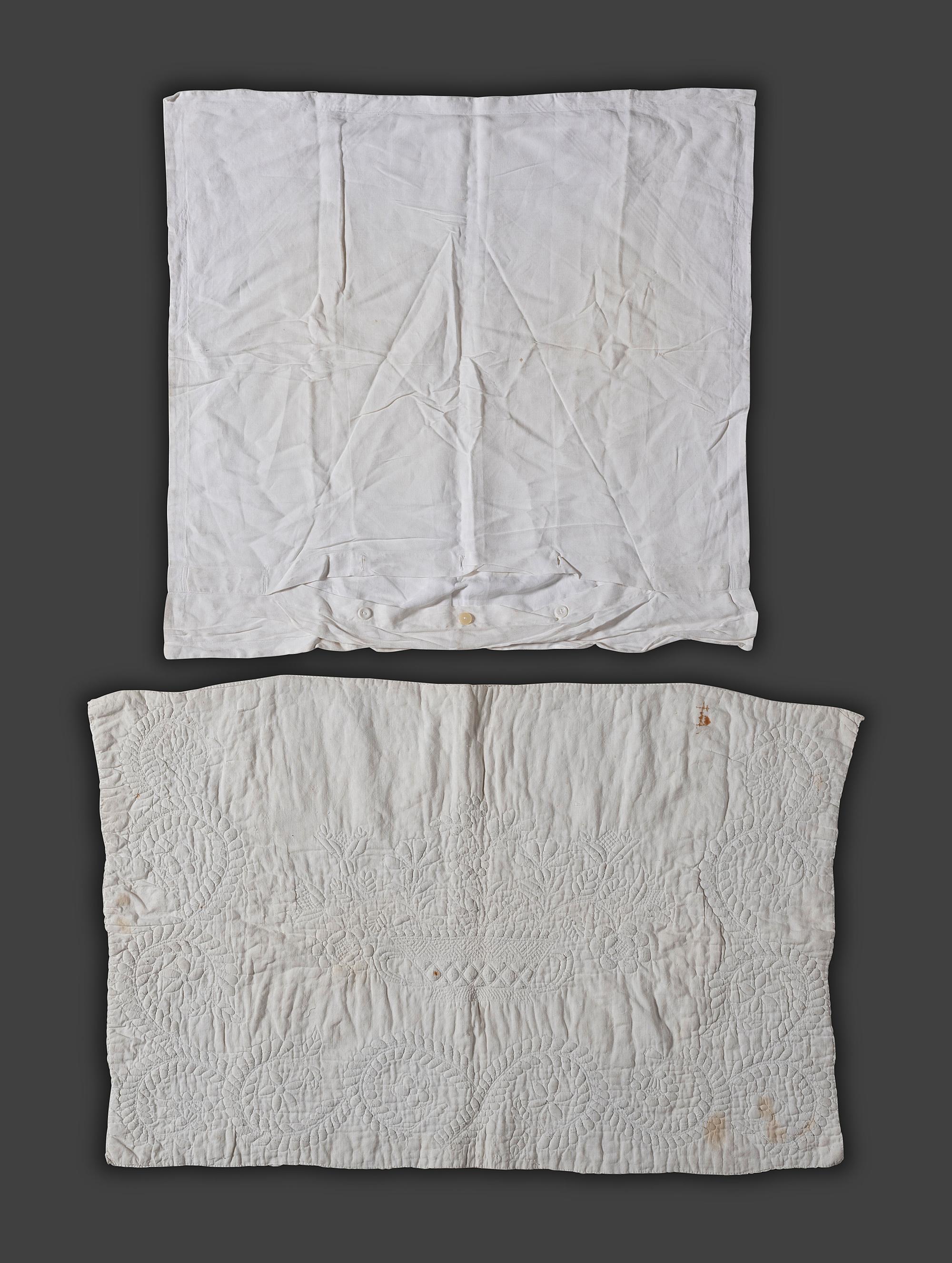 Six Trapunto and Whitework Embroidered Cotton and Linen Textiles