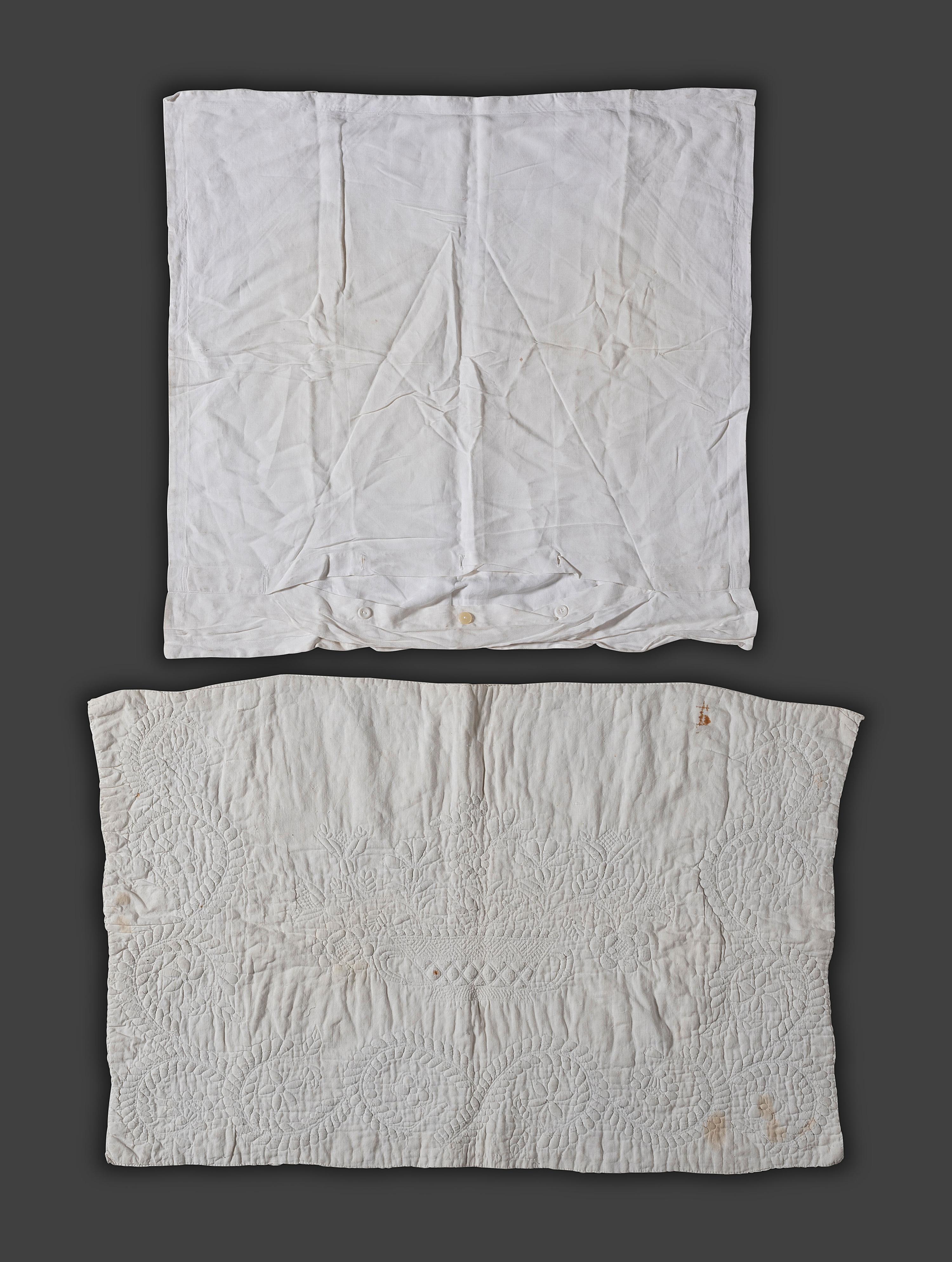Six Trapunto and Whitework Embroidered Cotton and Linen Textiles