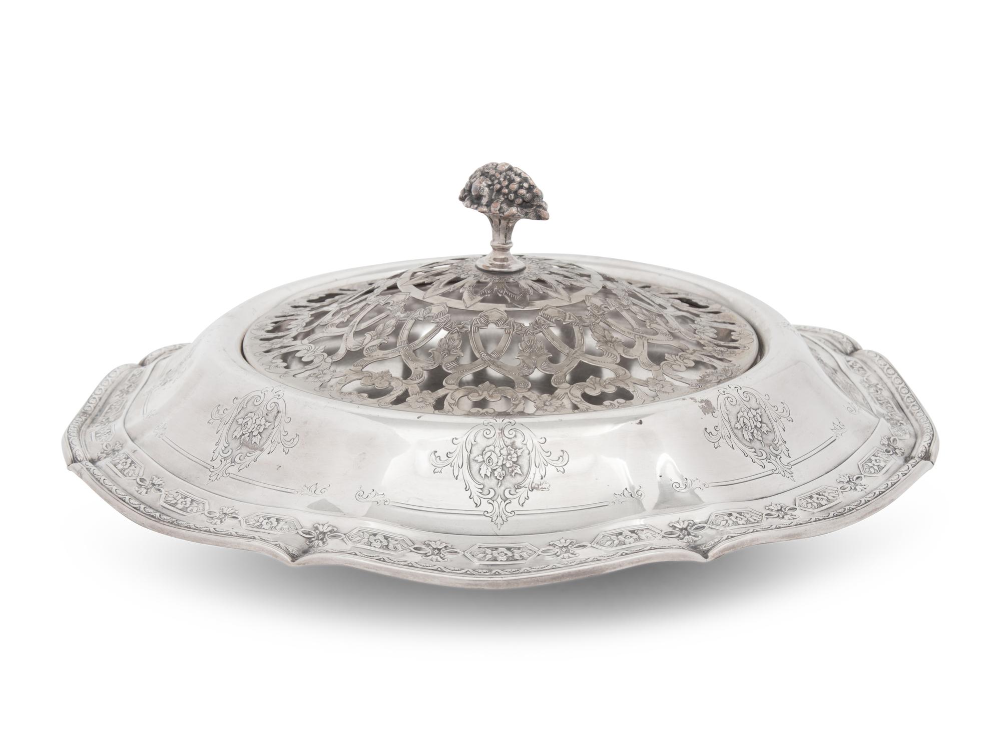 An American Silver Centerpiece Bowl and Associated Flower Frog