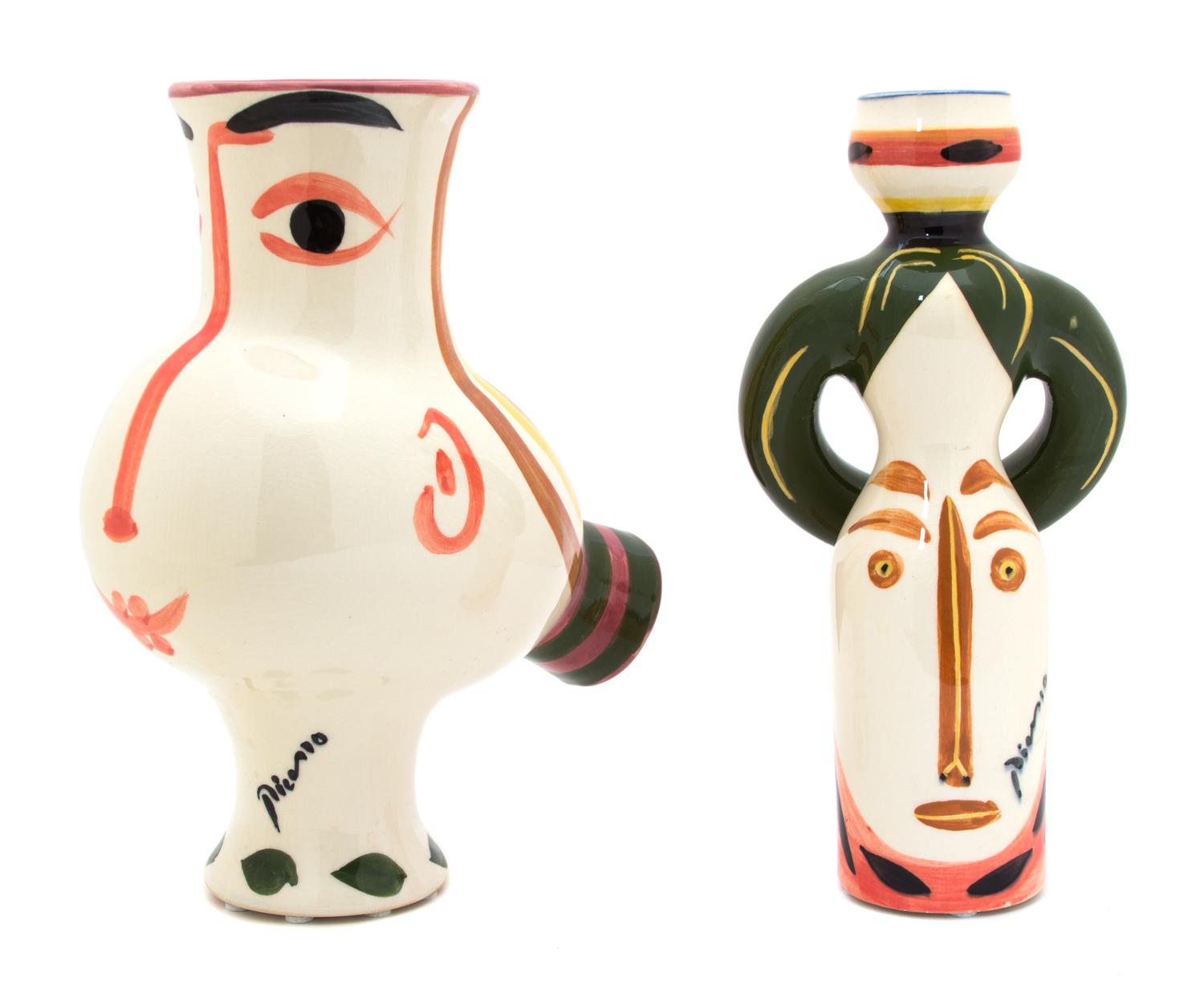 Two Glazed Ceramic Figural Vases After Picasso Height 11 inches. — 20TH CENTURY