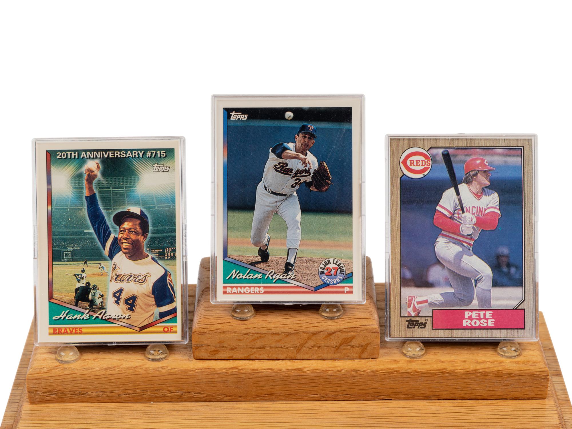 A Kings of Baseball Signed Autograph Display Featuring Pete Rose, Nolan Ryan and Hank Aaron (Beckett Authentication Services Letter),