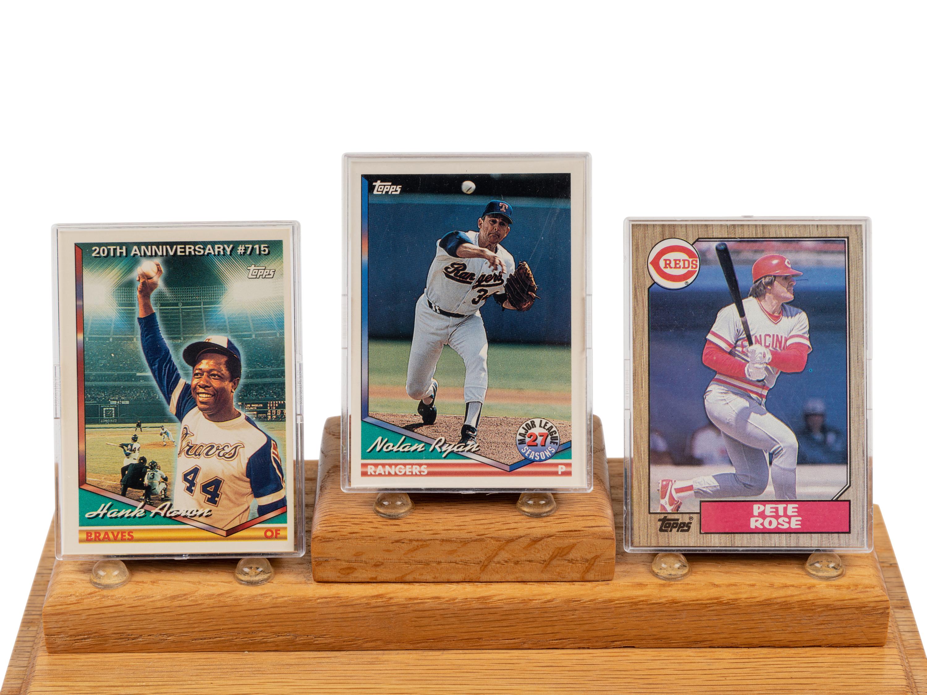 A Kings of Baseball Signed Autograph Display Featuring Pete Rose, Nolan Ryan and Hank Aaron (Beckett Authentication Services Letter),
