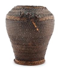 Two Japanese Bamboo Ikebana Baskets [Basket pictured on left to be returned to client; not included in donation group]