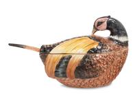 An Italian Glazed Ceramic Pheasant Tureen