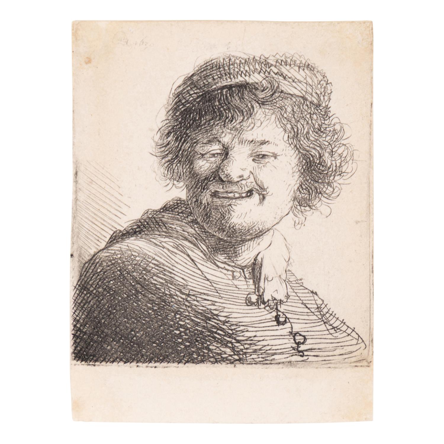 Rembrandt van Rijn (Dutch, 1606–1669) — Self Portrait in a Cap, Laughing, 1630