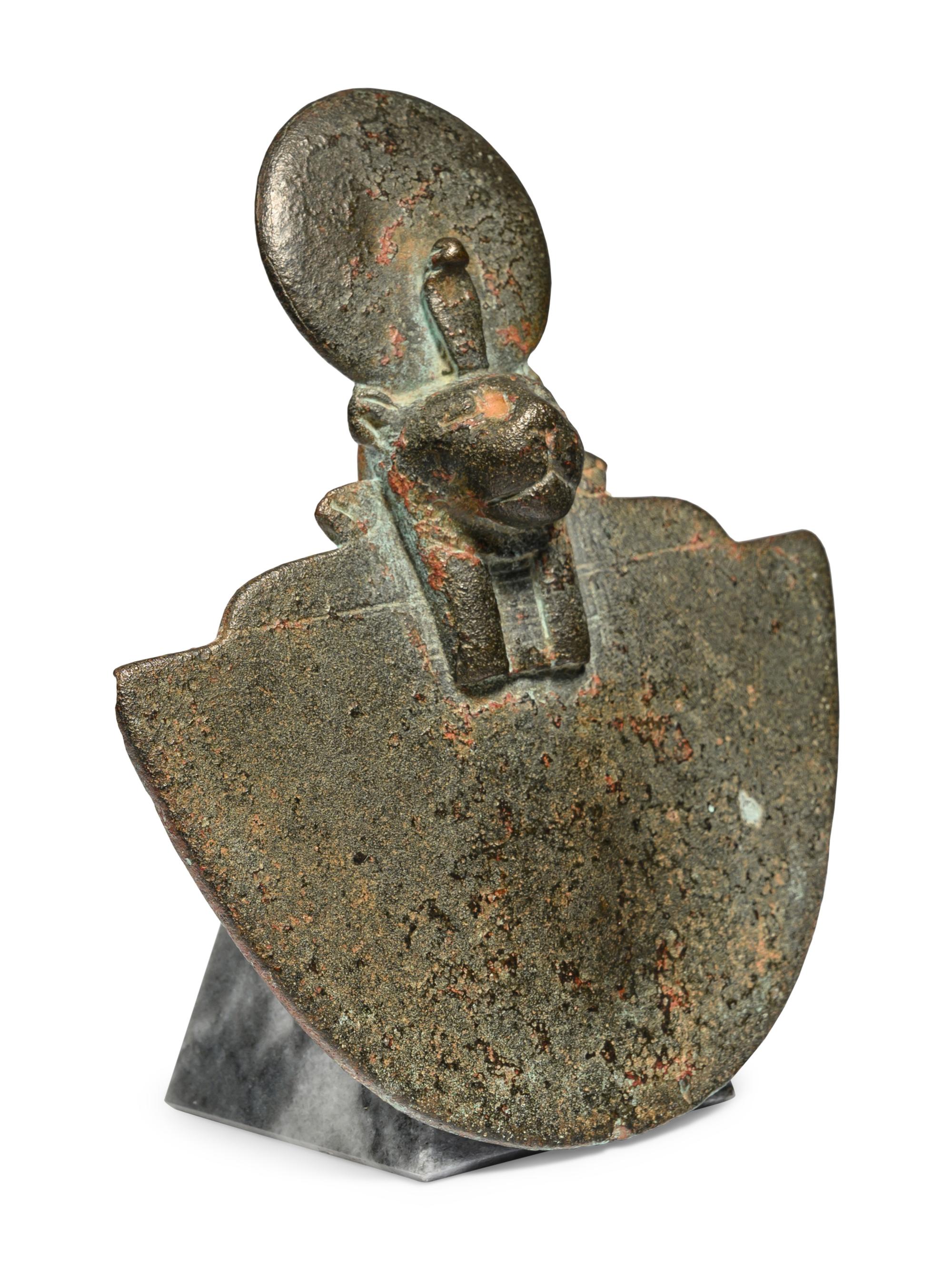 An Egyptian Bronze Lion Headed Aegis