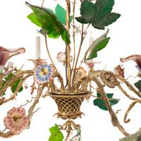 A French Gilt Bronze, Glass and Porcelain Chandelier