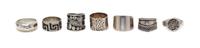 A Collection of Silver Rings, 64.50 dwts