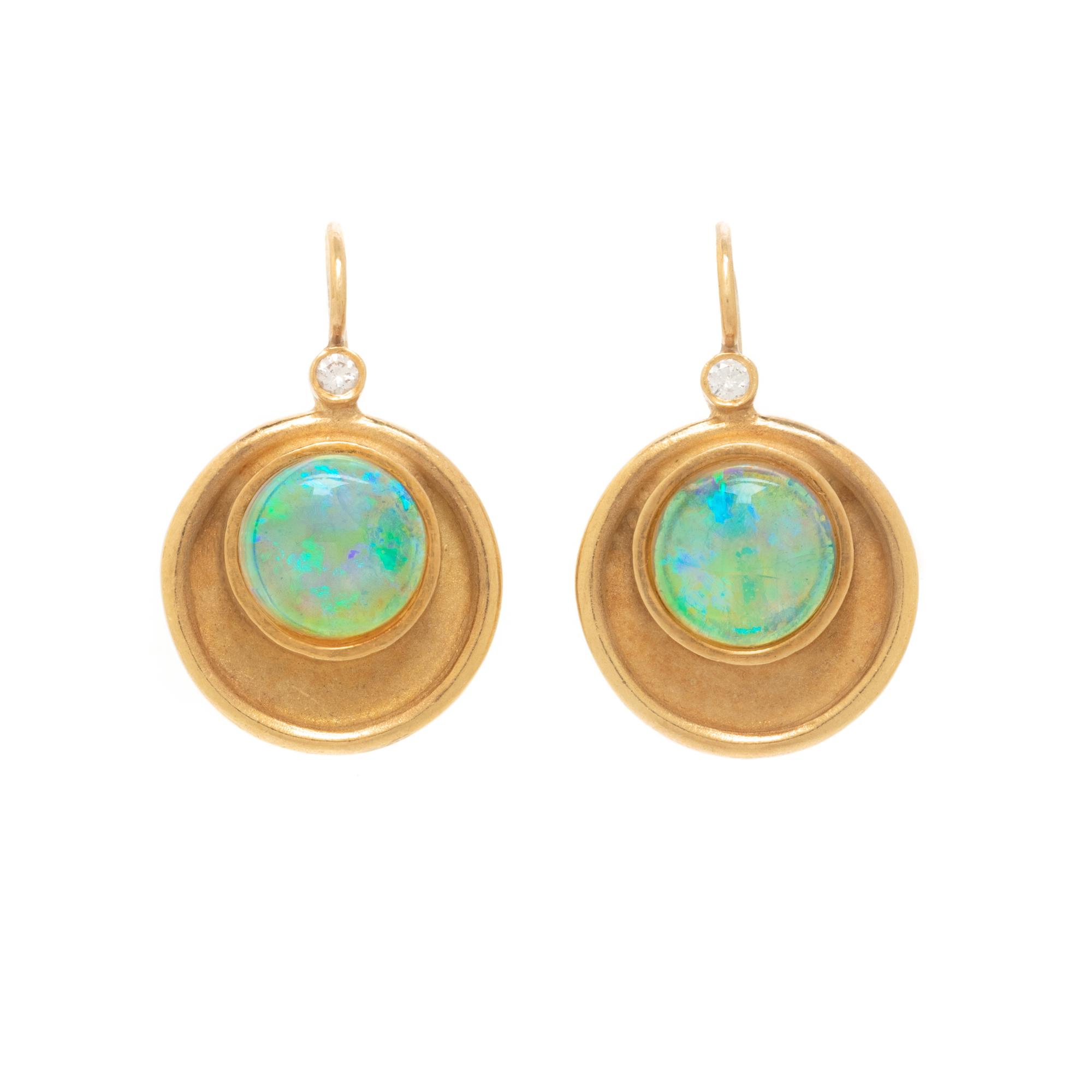 OPAL AND DIAMOND EARRINGS