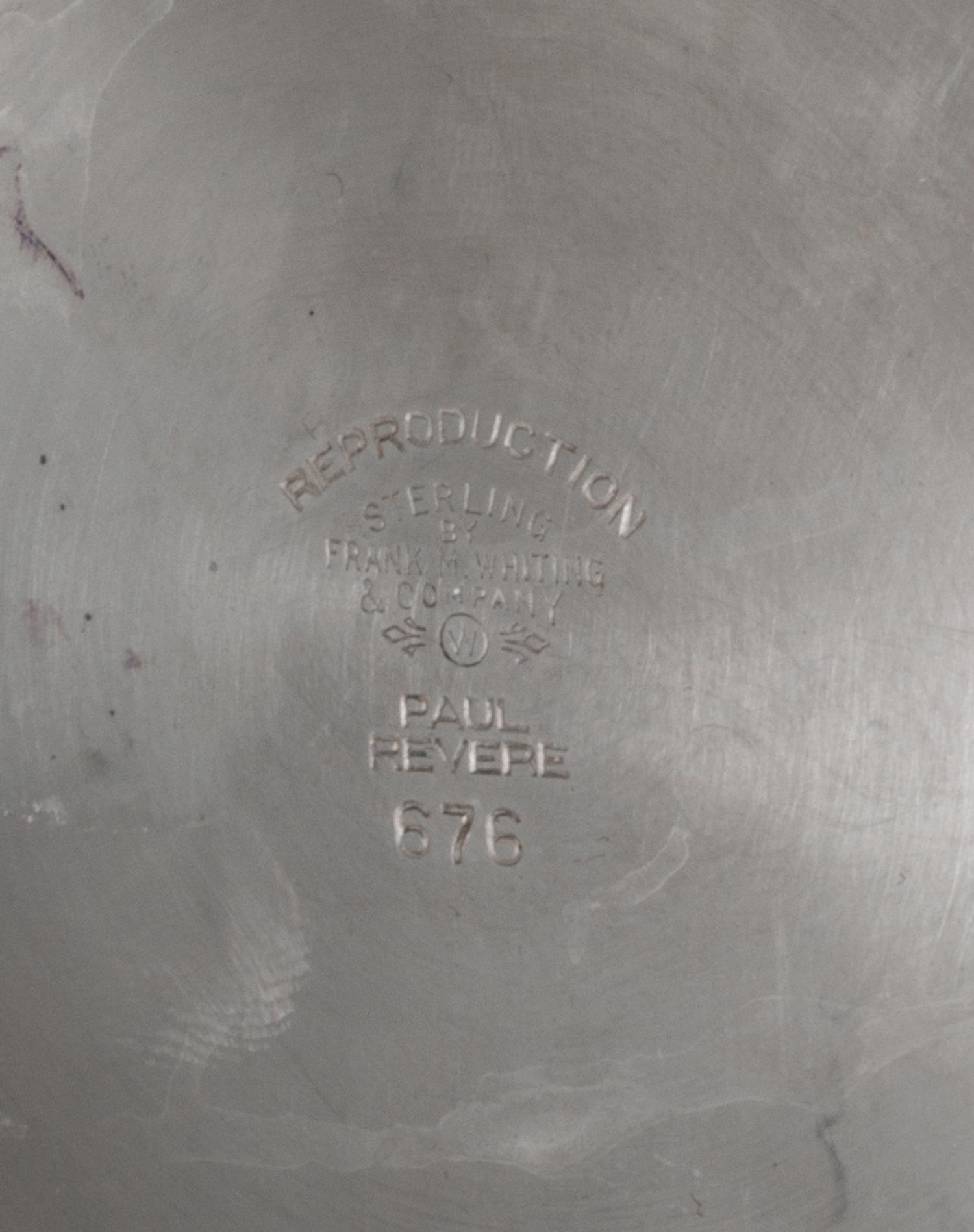 An American Silver "Revere" Bowl, Frank M. Whiting, North Attleboro, MA, Early 20th Century, of typical form, the deep circular bowl wi