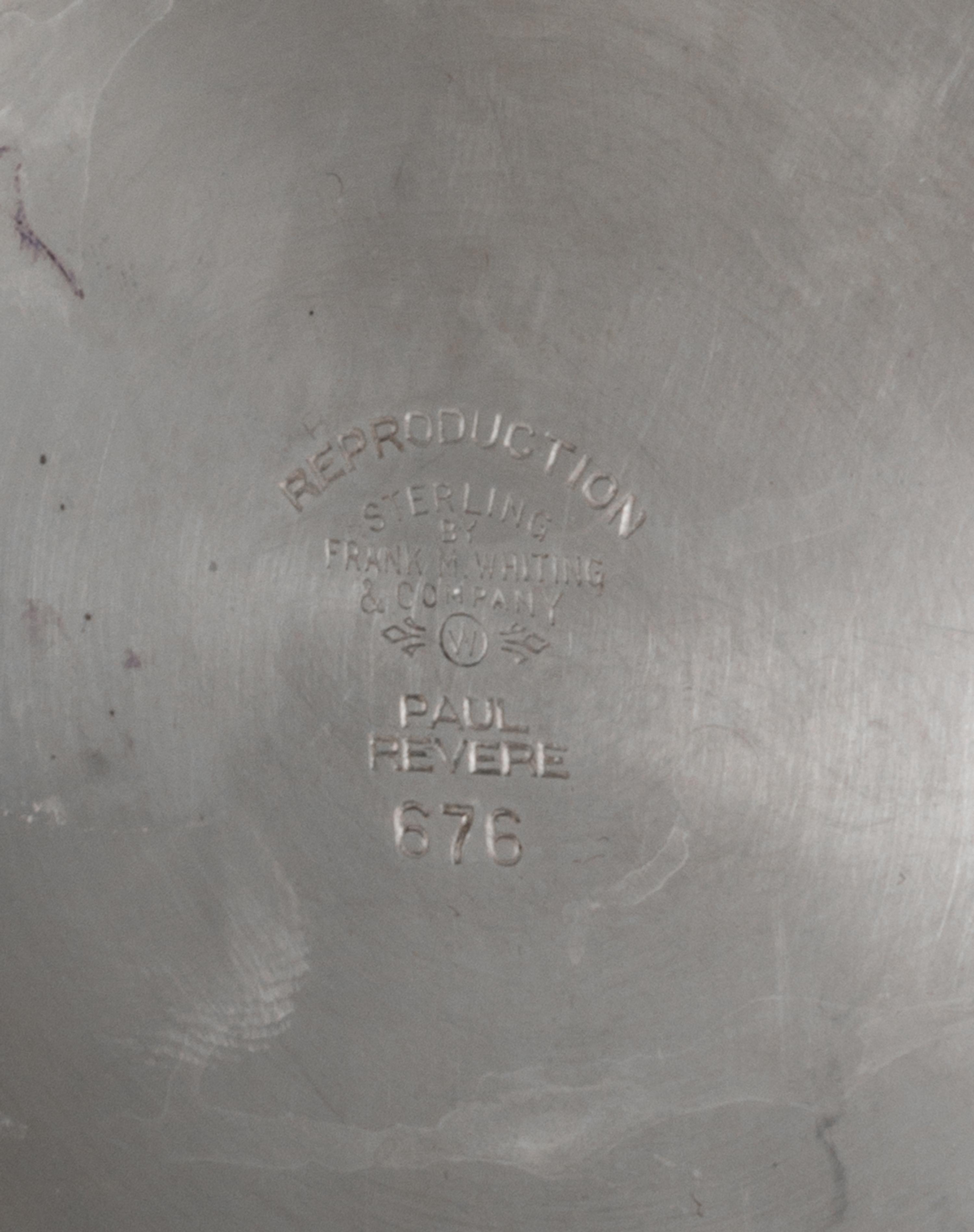 An American Silver "Revere" Bowl, Frank M. Whiting, North Attleboro, MA, Early 20th Century, of typical form, the deep circular bowl wi