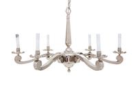 A Nickel Plated Six-Light Chandelier